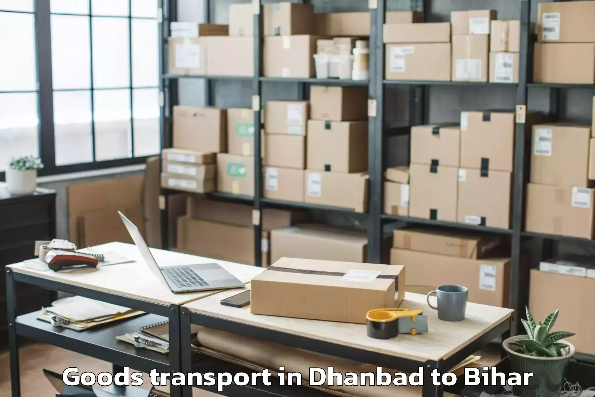 Professional Dhanbad to Manjhi Paschimi Goods Transport